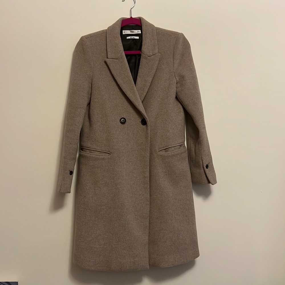 Mango double breasted wool coat, XS